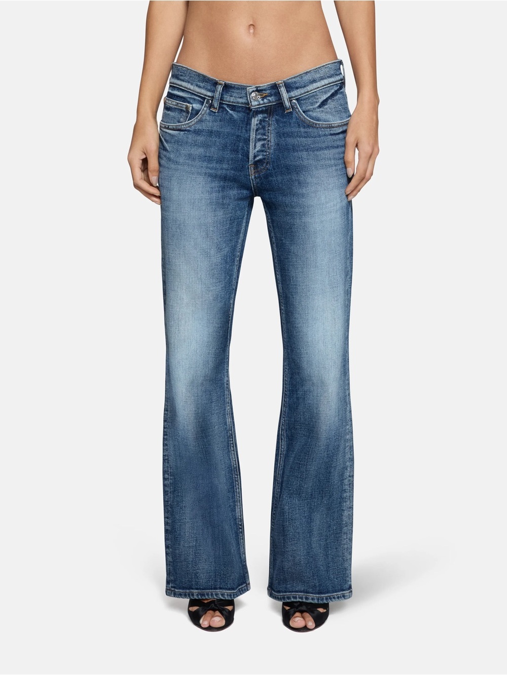 EB Denim Miley Slouchy Jeans in Medium Blue Wash